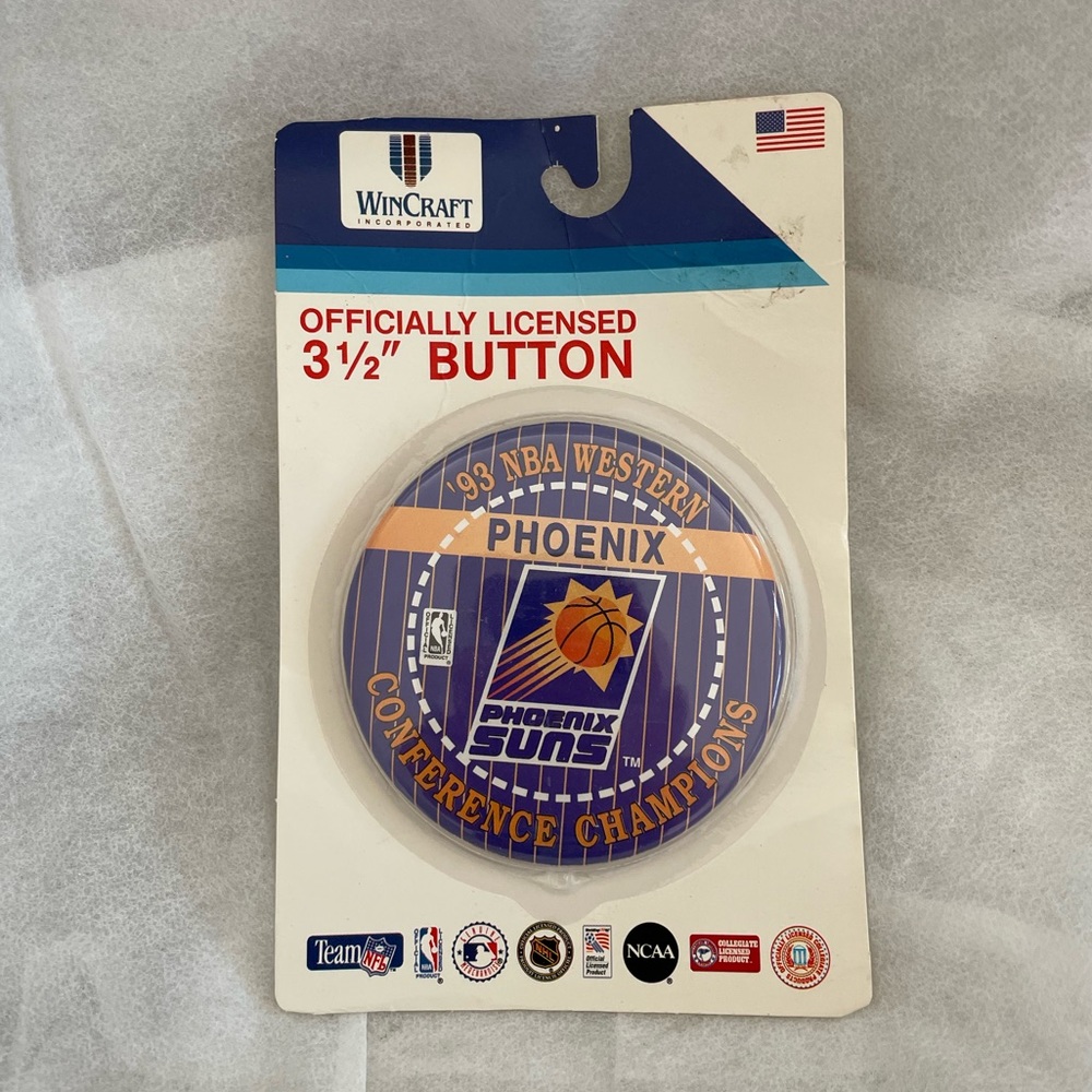 1993 Phoenix Suns Vintage NBA Western Conference Champions Button - New, Sealed